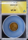 1915-S 1C Lincoln Wheat Cent ANACS VF 20