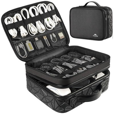 Waterproof DJ Cable Case, Shockproof Electronics Organizer