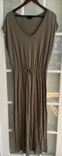 GAP Women's Size M Dusty Green V Neck Drawstring Waist Casual Maxi Dress