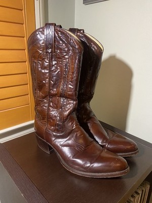 Vintage Dan Post Cowboy Western BOOTS Made Spain Mens 10.5 80 s