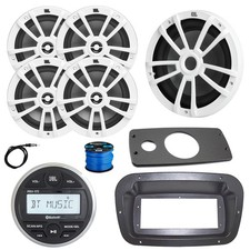JBL Marine Radio, Spa Bezel, Adapter, ANT, Sub, 4x 6.5" 180W Speakers White 