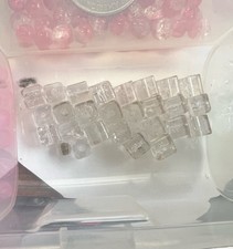 Clear Glass Cube Beads Approx 8mm Transparent Square Spacer Bead Lot