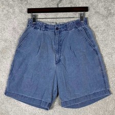 Vintage Flyers by Royal Palm Mens Blue Cotton Pleated Elastic Waist Shorts W30