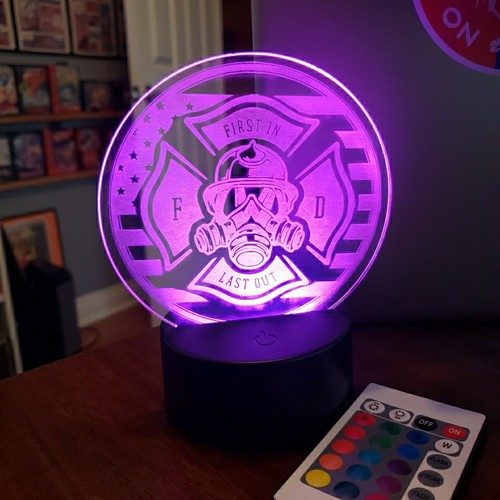 Regalo Para Bombero Bandera LED Luz Neón Letrero 16 Colores con Decoración Remota - Imagen 4 de 5