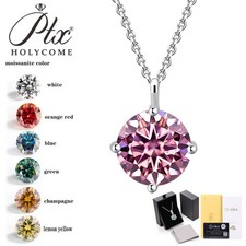5CT Moissanite Necklace for Women Pendant 925 Sterling Silver Necklace Jewelry