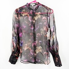Equipment Femme Boleyn Blouse Womens Extra Small NWT Sheer Silk Button Down