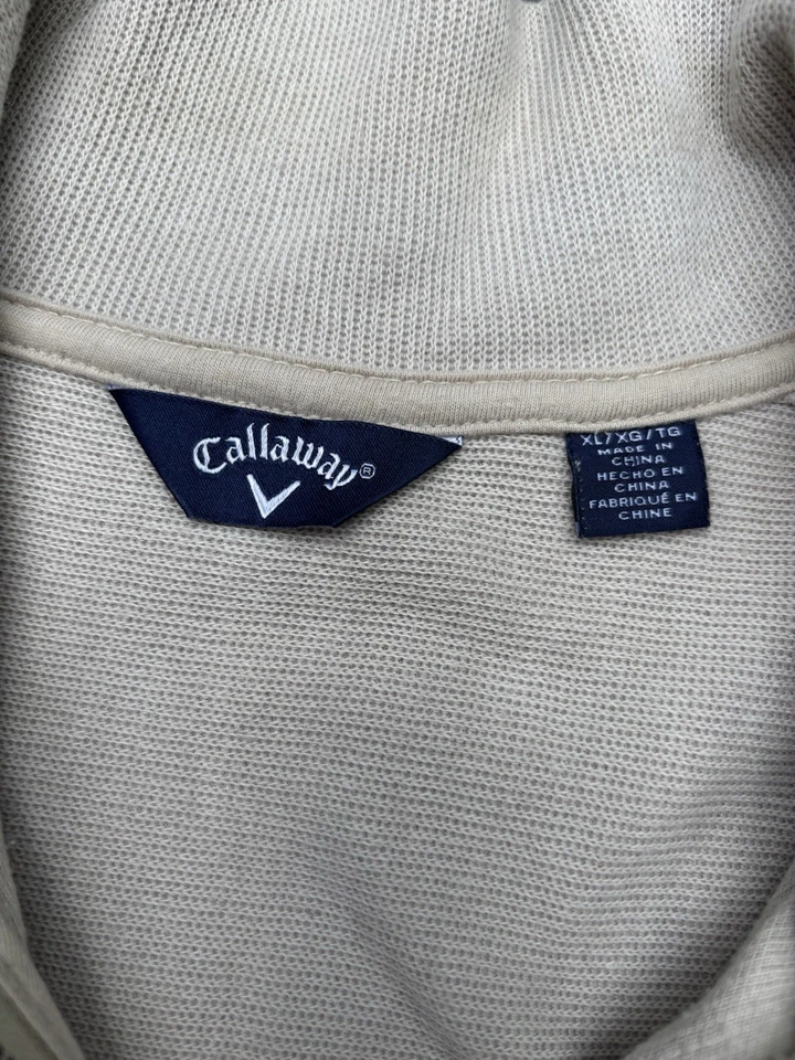 Callaway 1/4 Zip Long Sleeve Golf Pullover Sweatshirt Pockets Size XL White — 第 2/4 张图片