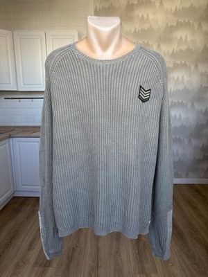 AVX AVIREX DEPT Men s Gray Cotton Knit Sweater Size XL
