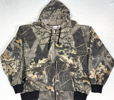 Vtg Southwest Mossy Oak Camo Hoodie Full Zip Jacket XL Fleece Lined Made in USA