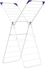 Image of X Wing Clothes Airer Folding Drying Rack Indoor Space Saving Steel