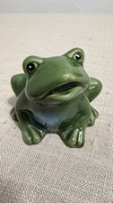 Ceramic Frog Figurine Collectible Green