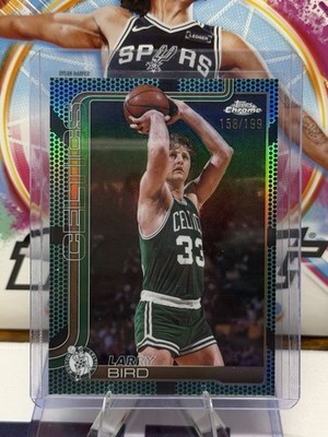 2025-26 Topps Chrome Update Larry Bird #143 Basketball Aqua /199 Celtics