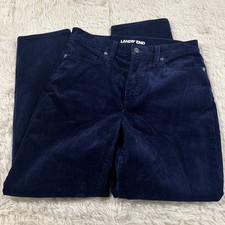 Lands End womens bluw corduroy pants 8 tapered EUC preppy