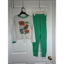 Boy's Sz 12 Jurassic World 2 Piece Green Dinosaur Pajama Set