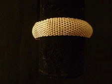 Tiffany & Co Silver 925 Somerset Mesh Bangle Bracelet 7.25 Wide