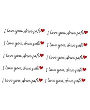 10 Pcs I Love You Drive Safe Mirror Sticker, Cute Car Drive Safe Rear View