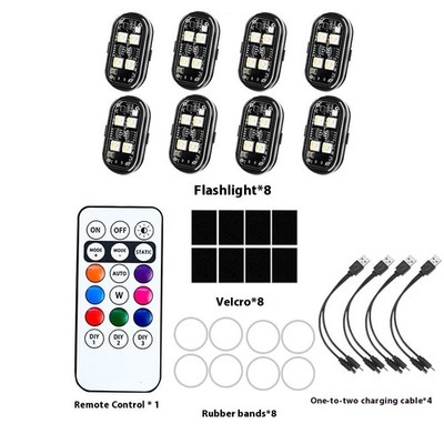 Wireless LED Strobe Lights with Remote Control, 8 Colors USB Rechargeable Waterp