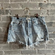 AGOLDE Parker Vintage Cut Off Denim Shorts Distressed Light Wash Size 27