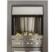 Image of Brushed Steel 2000w Electric Fireplace Adam Helios Ex Display *Different Stones2