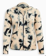 NWT Torrid Plus Size 4 4X 26 RAGLAN ZIP SWEATER HOODIE - ULTRA SOFT TIE DYE