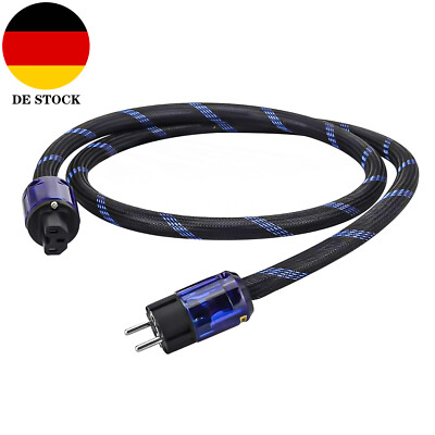 2M OFC Reines Kupfer Draht EU Schuko mit C15 Adapter HiFi Netzkabel Power Cable