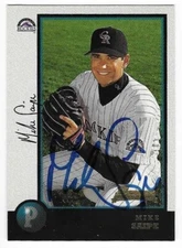 MIKE SAIPE 1998 BOWMAN AUTOGRAPHED SIGNED # 352 COLORADO ROCKIES
