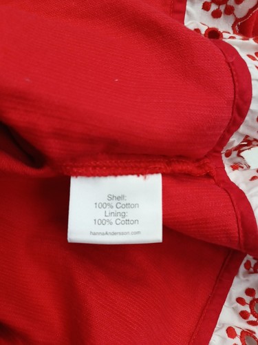 Hanna Andersson Dress Girls 130 US 8 Red White Corduroy Ruffles - Picture 8 of 9