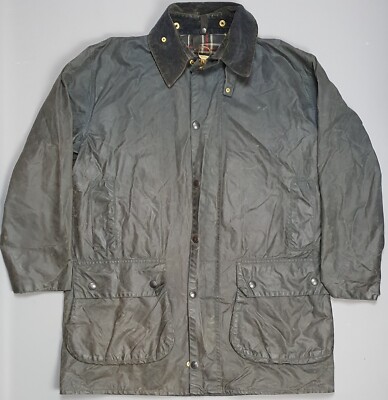 Barbour Border C42 Wax Jacket Mens XL Navy Blue Classic