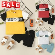 Toddler Baby Boys Summer Clothes Set Short Sleeve T-shirt Shorts Casual Outfits