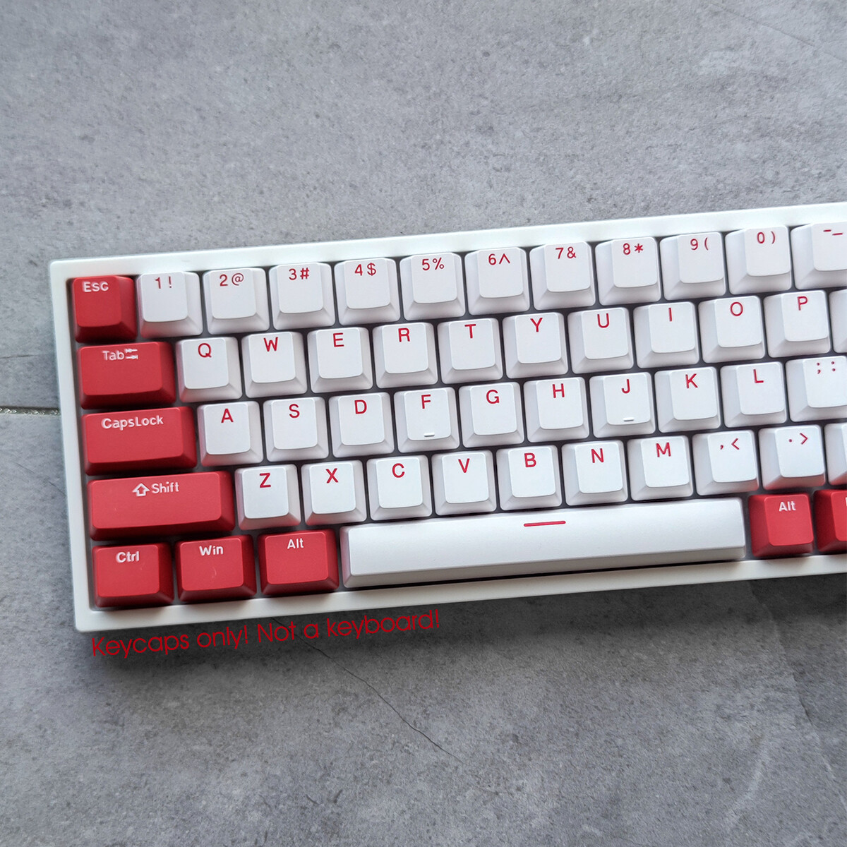 White Red Double Shot Keycaps Set OEM Profile for Cherry MX