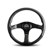 Momo Tun35bk0b Tuner Steering Wheel 350 Mm Diameter Black Leather Grip