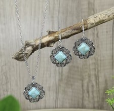 New Turquoise Boho Earring Necklace Set/Bundle