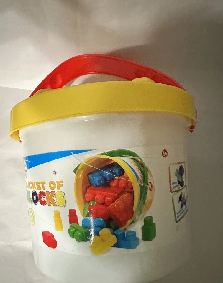 Kids@Work A Bucket of Blocks 25pc Building Blocks Yellow Top with Storage Bucket - Image 4 of 4