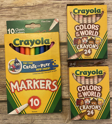 Pack-Crayola Crayons 24 Pack Colors of The World Multicultural Markers  10Ct
