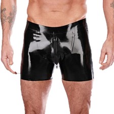 Handmade Latex Underwear Costumes Pants Tight Trouser Leggings Front Zipper