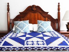 Incredible Patchwork Log Cabin  Stars Abstract FINISHED QUILT - Great quilting