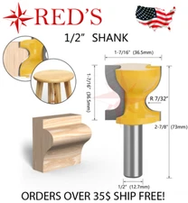 Y90802-8 REDS 1-7/16" Window Sill or Stool Edge Router Bit 1/2" Shank