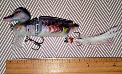 #3a REALISTIC MUD HEN DUCK TOPWATER WAKEBAIT Bass, Muskie, Pike NEW Fishing Lure