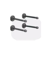 Pipe DÉCOR Industrial Pipe Shelf Brackets 4 Pack Authentic Pipe Plumbing Fitt...