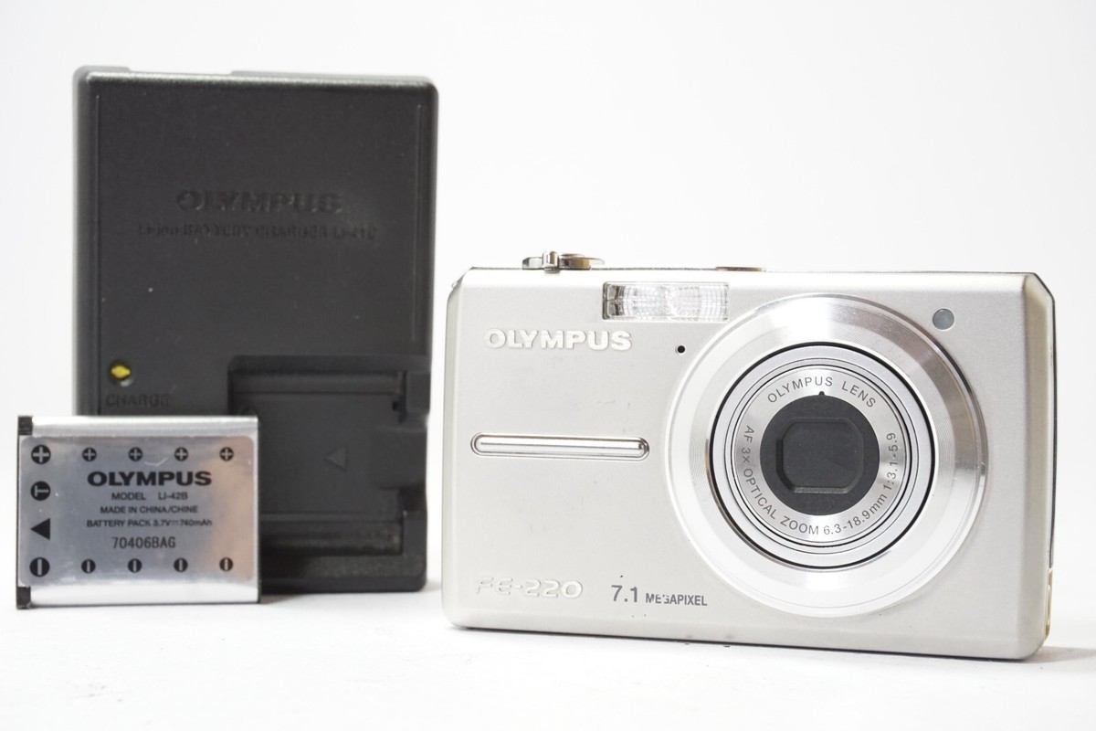 ✨美品✨ Olympus FE-220 シルバー Exc+5] Olympus FE-220 7.1mp Digital Camera Silver Tested