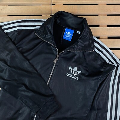 Mens Full Zip Bomber Jacket Adidas Chile Size S Black | eBay