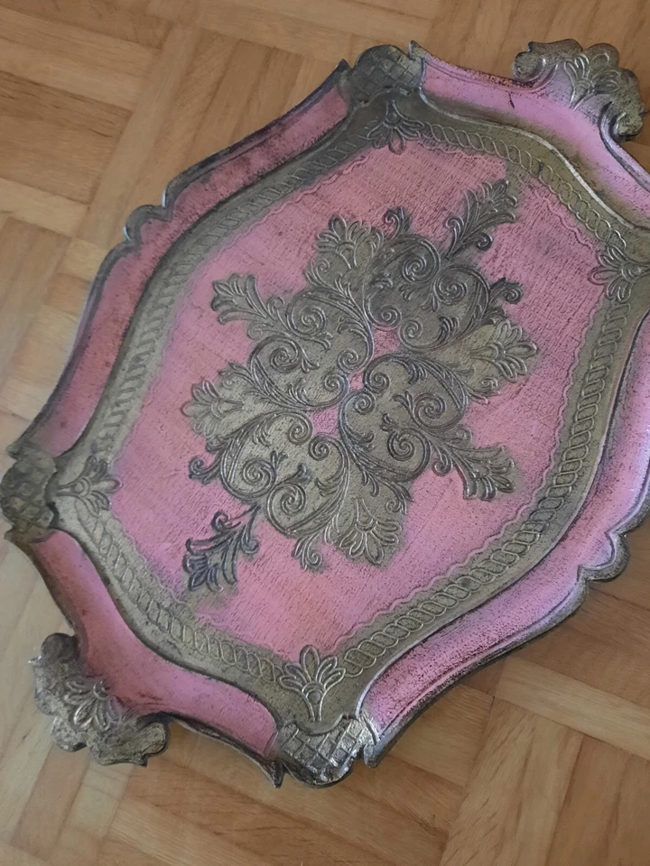 Tablett Gold/Rose 47 x 33cm