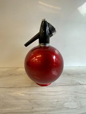 Vintage Globemaster Soda Siphon Double Capacity Red Old Home Bar Retro Syphon #F