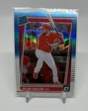 2021 Panini Donruss Optic Dylan Carlson RC #37 Carolina Blue & White Prizm