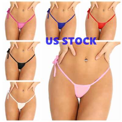 Womens Low Rise Briefs Sexy See Through Sheer Mini Bikini Thongs G-String
