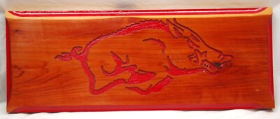 Wooden Razorback Cedar Wooden Plaque Arkansas Razorbacks Wall Art | eBay