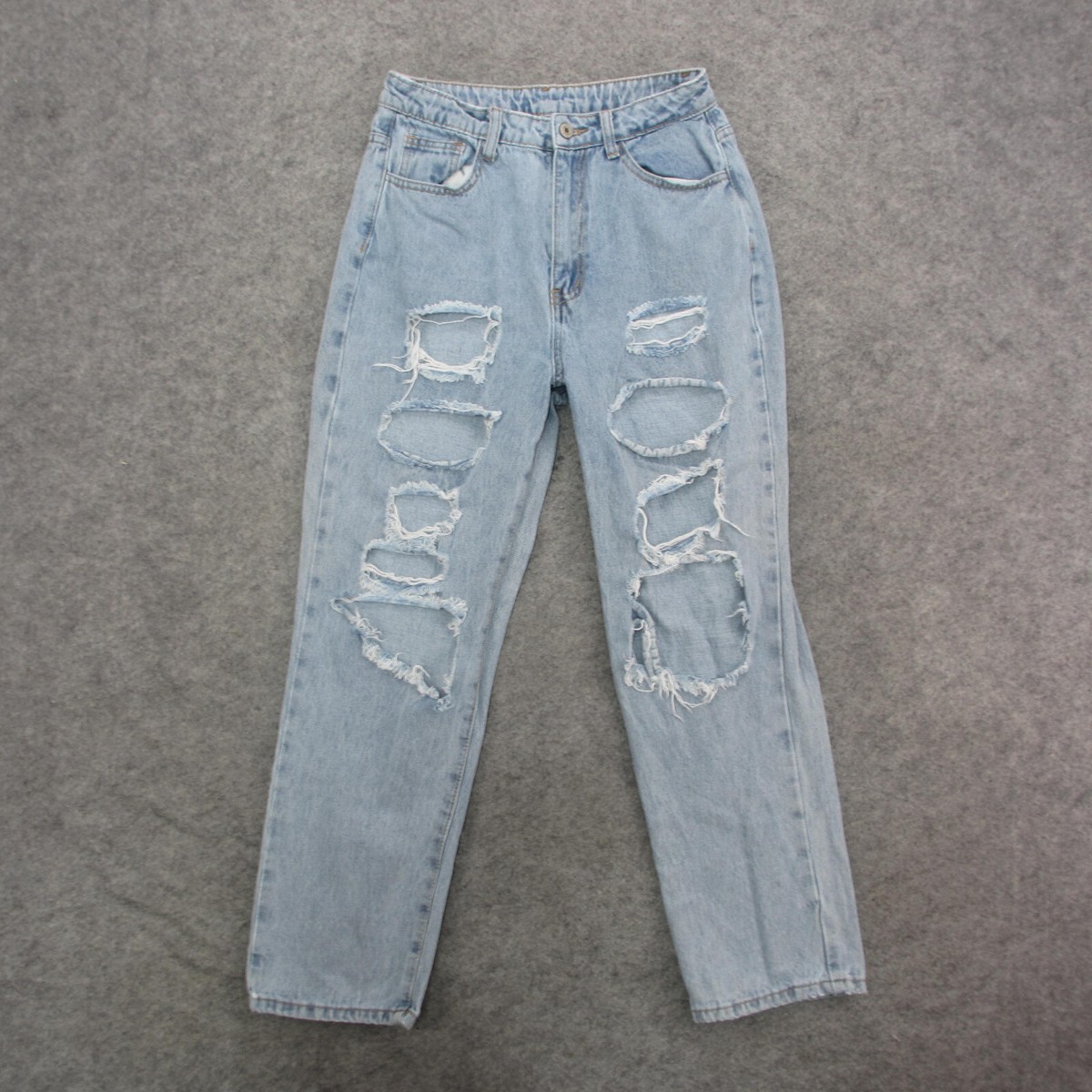 Shein Jeans Women's 28 Blue Light Wash Baggy Straight Leg Jeans