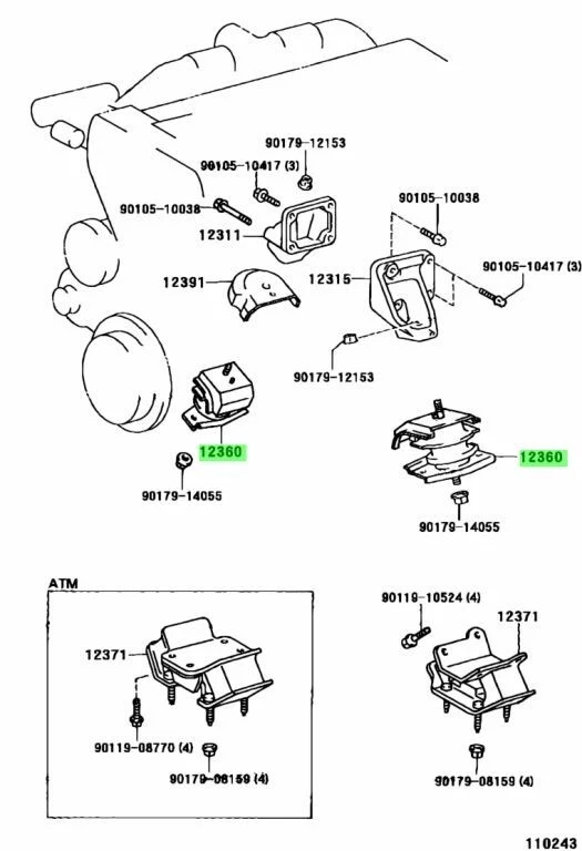 丰田正品 SOARER LEXUS SC300 SC400 1JZ-GTE 2JZ-GTE 发动机安装 x2 套装 原始设备制造商 — 第 2/4 张图片