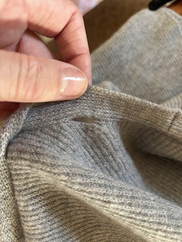 Eileen Fisher maglione gilet XL aperto davanti grigio a costine 100% lana casual outdoor - Foto 11 di 12