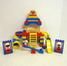 Lego DUPLO Playground Swings Slide Tubes Ladder Teeter Totter and 6 Kids